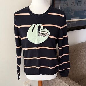 Brooklyn Industries Striped Sweater with Sloth Design